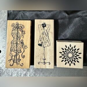 Vintage Form Design Stamps Set - 3 Piece